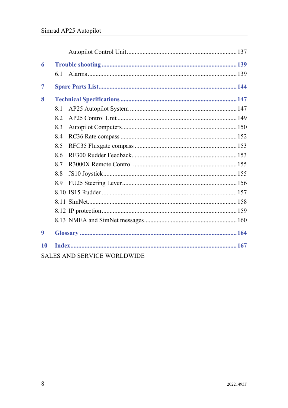 Simrad AP25 User Manual | Page 10 / 172