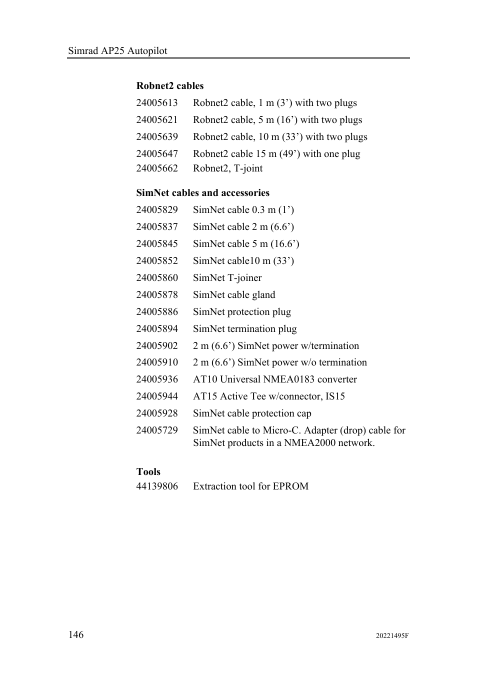 Simrad AP25 User Manual | Page 148 / 172