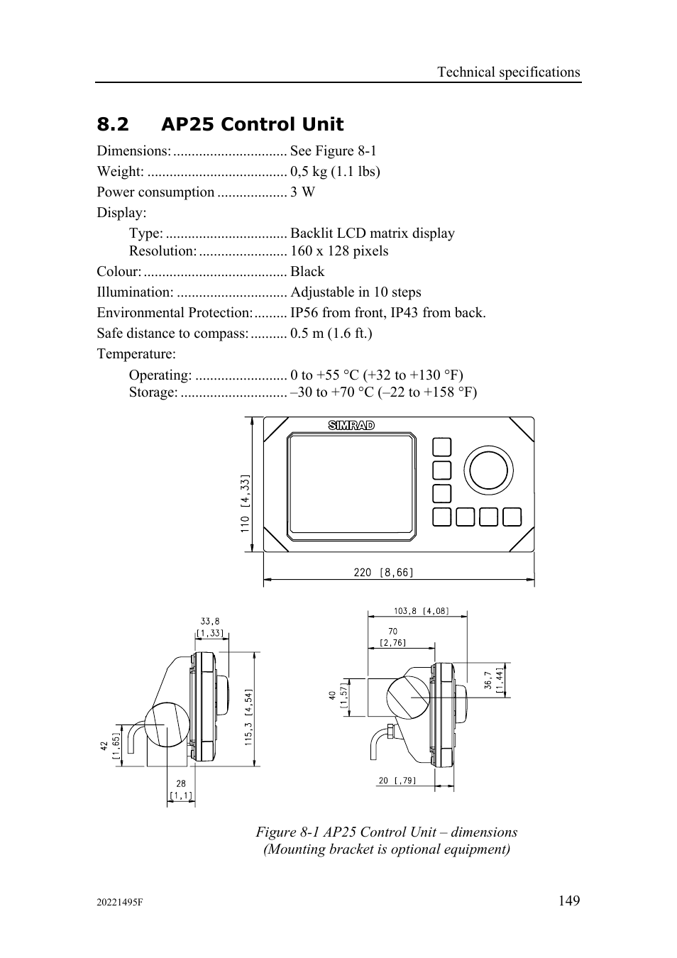 2 ap25 control unit | Simrad AP25 User Manual | Page 151 / 172