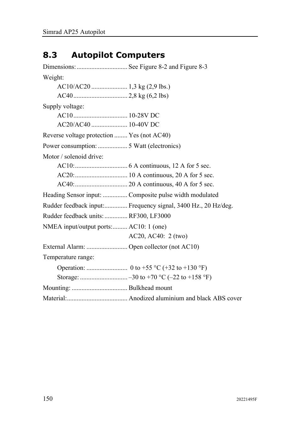 3 autopilot computers | Simrad AP25 User Manual | Page 152 / 172