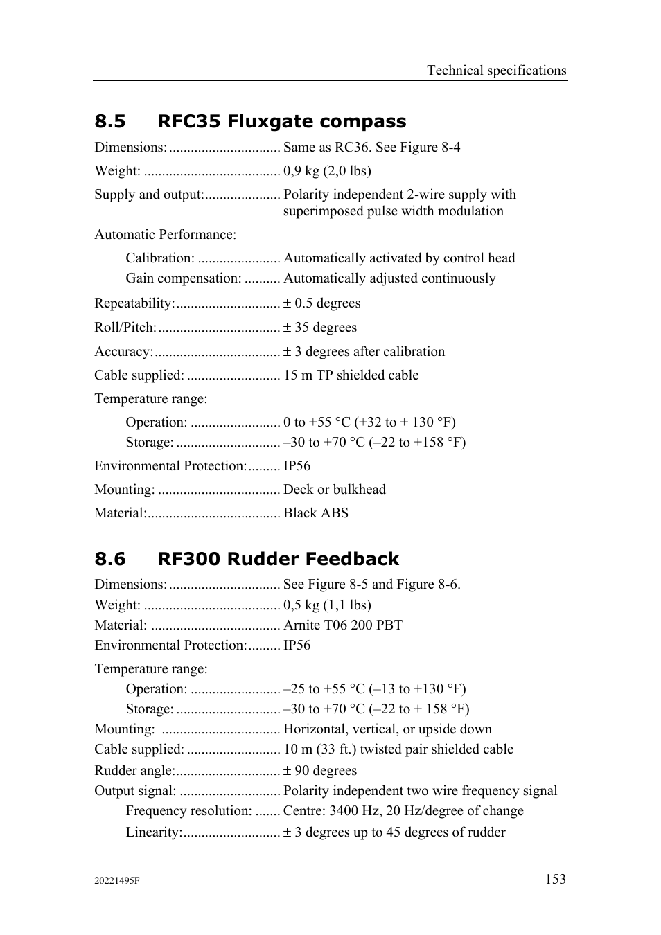 5 rfc35 fluxgate compass, 6 rf300 rudder feedback | Simrad AP25 User Manual | Page 155 / 172