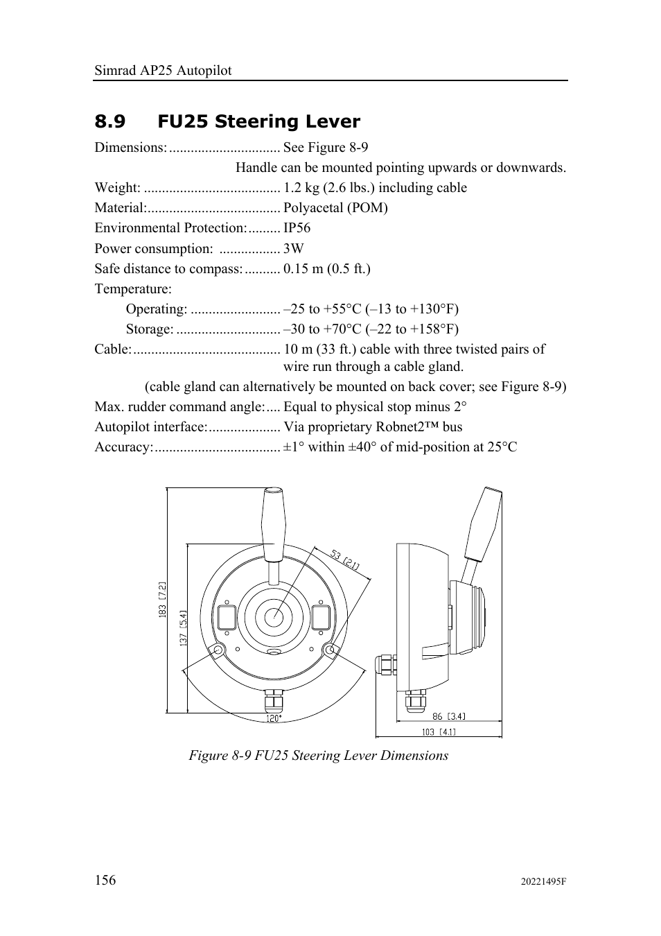 9 fu25 steering lever | Simrad AP25 User Manual | Page 158 / 172