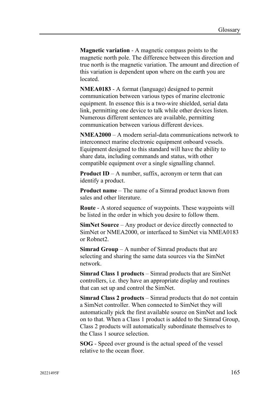 Simrad AP25 User Manual | Page 167 / 172
