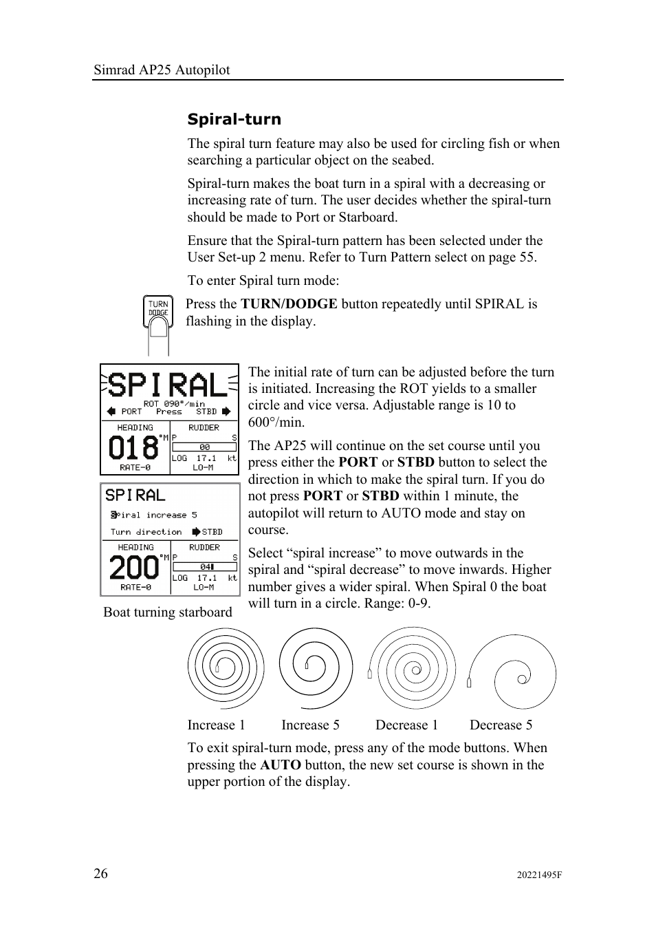 Spiral-turn | Simrad AP25 User Manual | Page 28 / 172