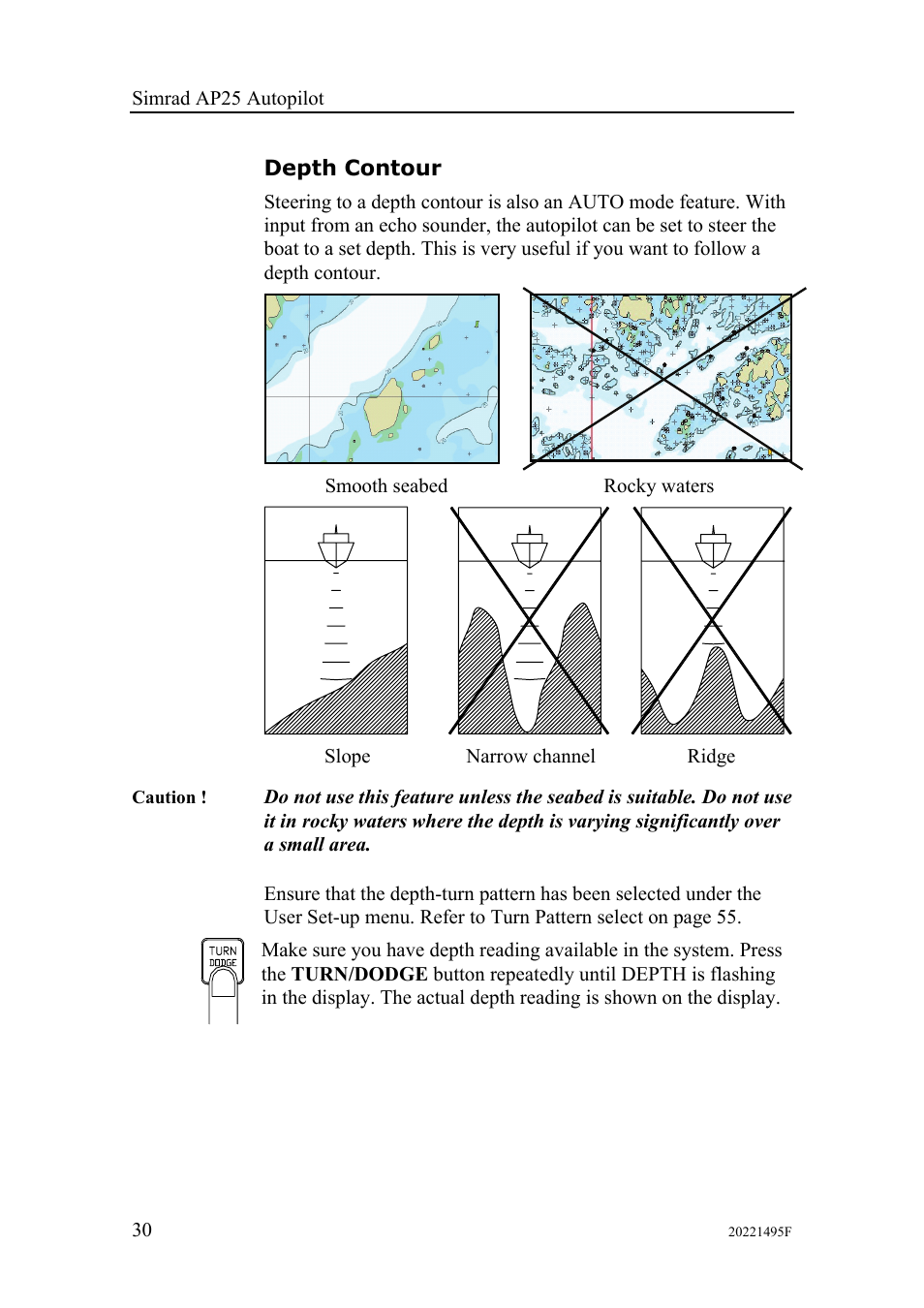 Depth contour | Simrad AP25 User Manual | Page 32 / 172