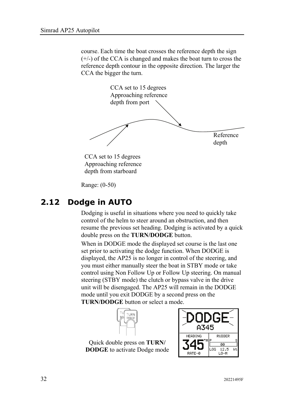 12 dodge in auto | Simrad AP25 User Manual | Page 34 / 172