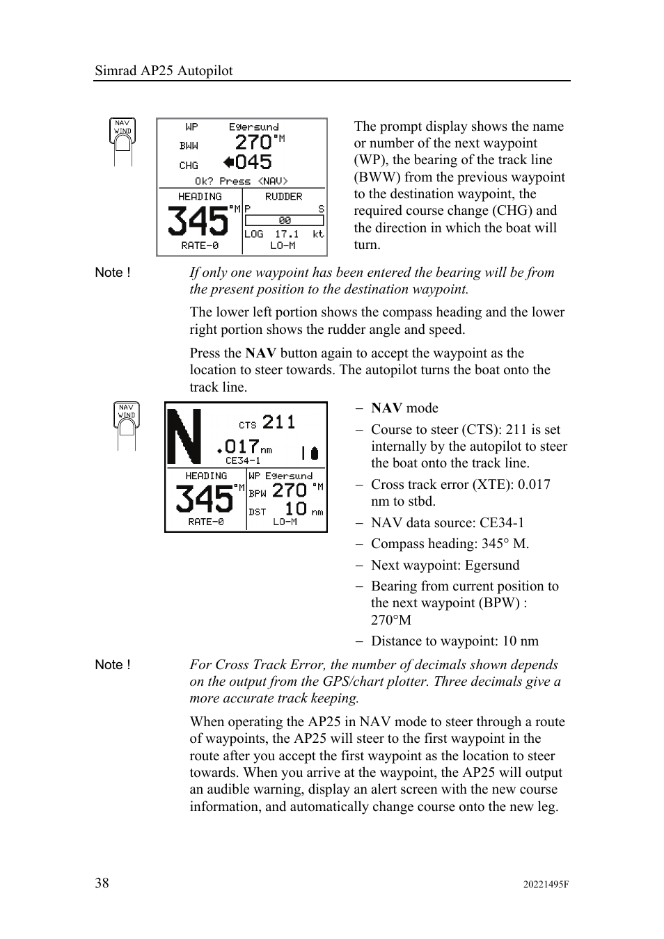Simrad AP25 User Manual | Page 40 / 172