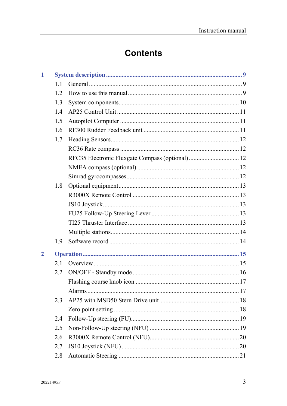 Simrad AP25 User Manual | Page 5 / 172