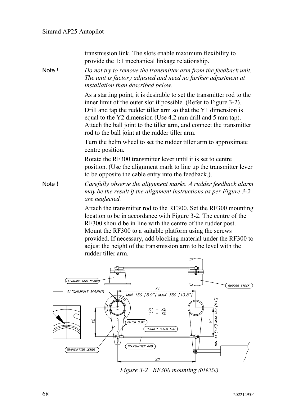 Figure 3-2 for the recom | Simrad AP25 User Manual | Page 70 / 172