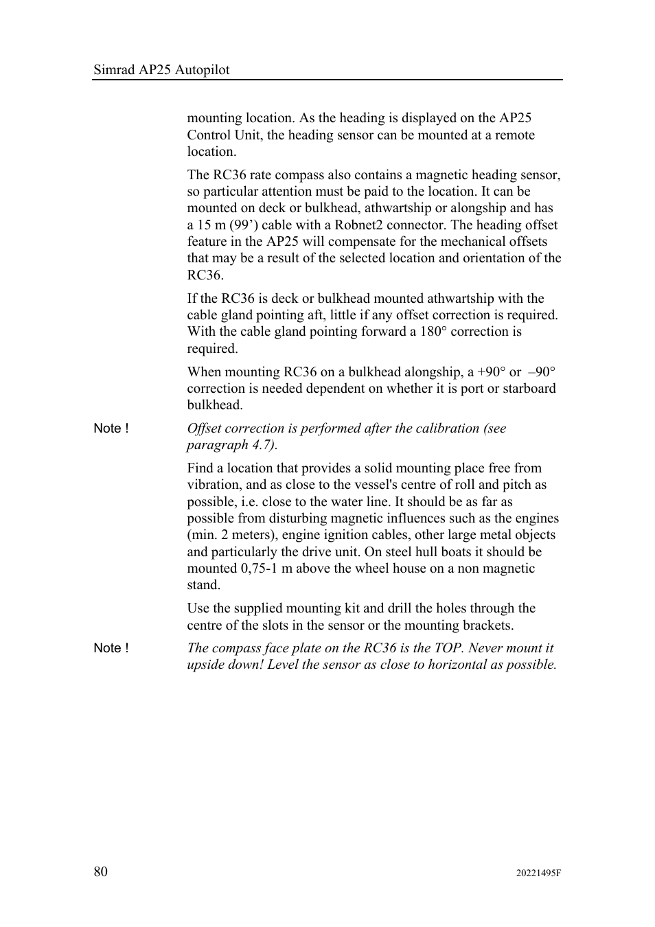Simrad AP25 User Manual | Page 82 / 172