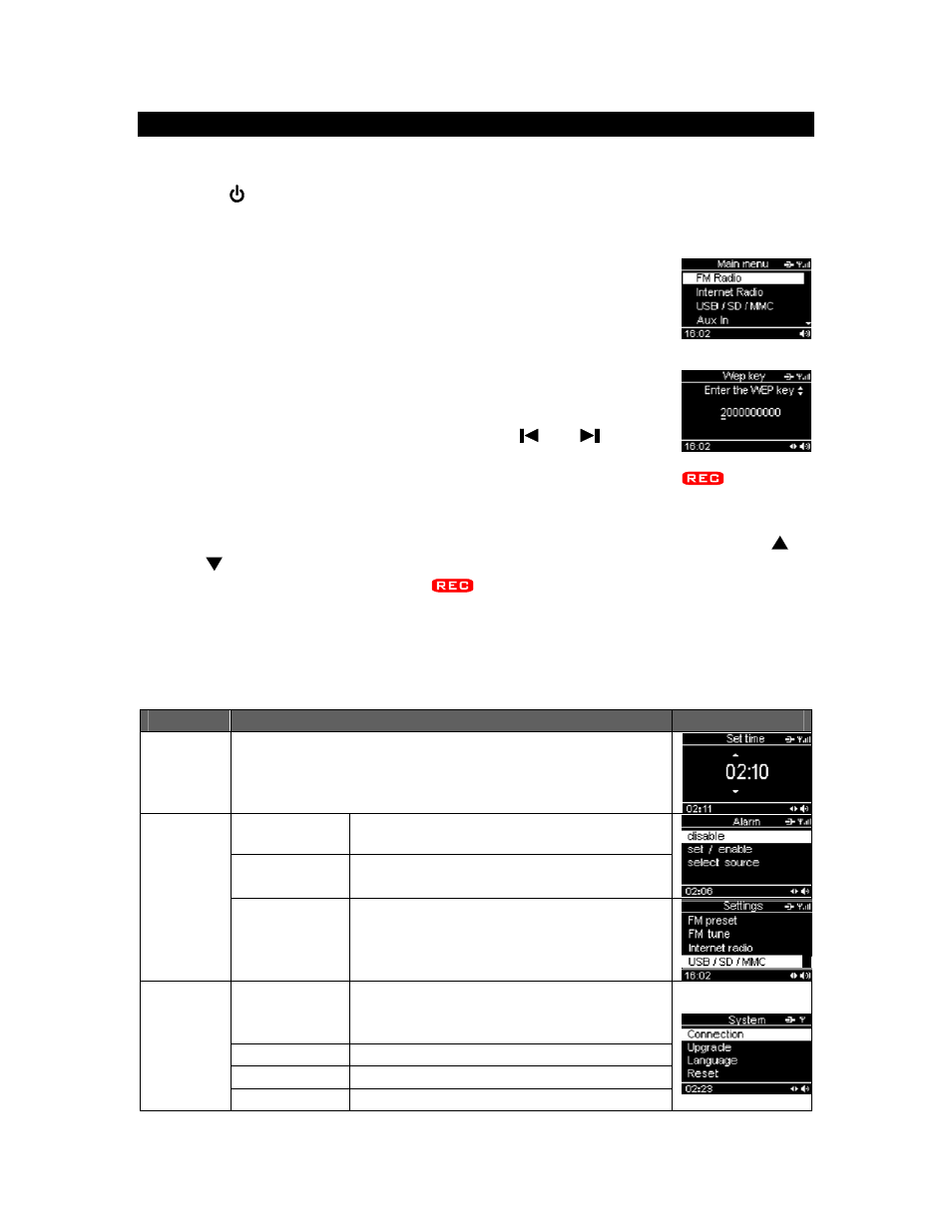 On/ standby mode, Navigation and number/character entry | Scott WI-FI INTERNET/ETHERNET/FM PLL RADIO r x 400wl User Manual | Page 8 / 17