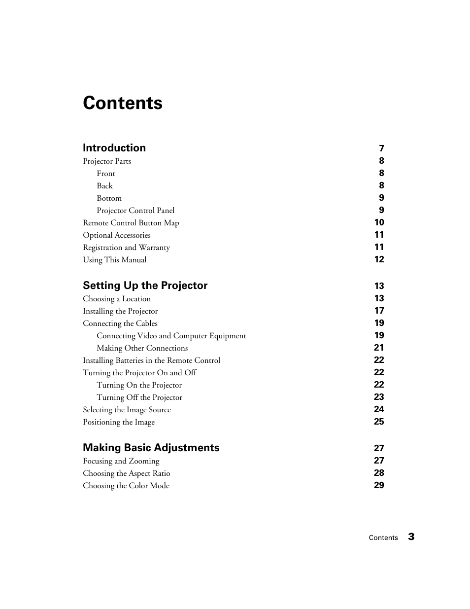Seiko Group POWERLITE 7500 UB User Manual | Page 3 / 80