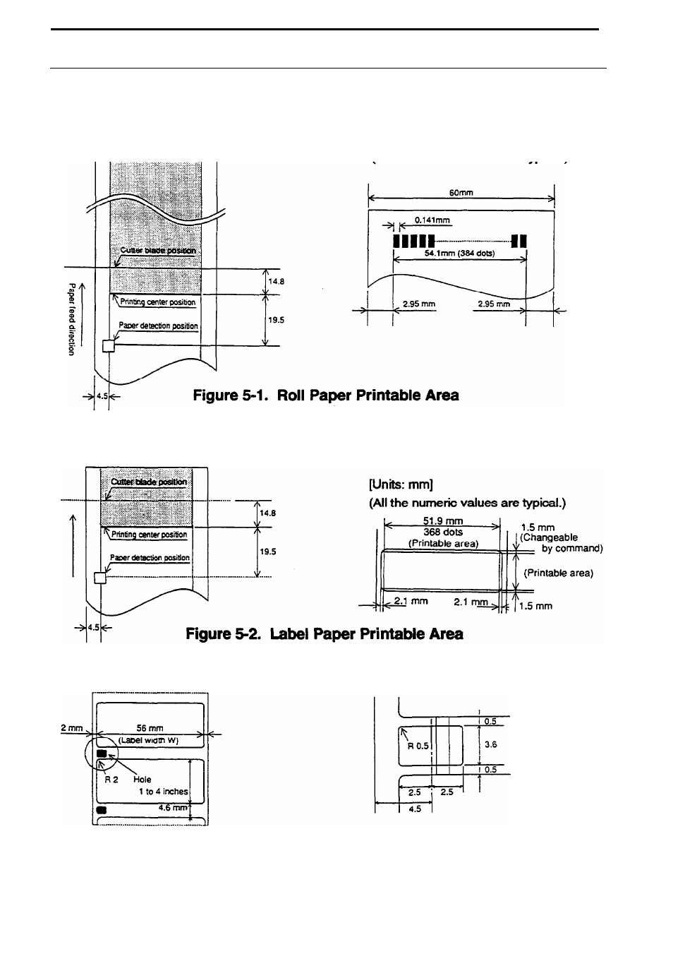 Printable area and label paper conditions, 2 printable area and label paper conditions | Seiko Group TM-L60 User Manual | Page 23 / 79