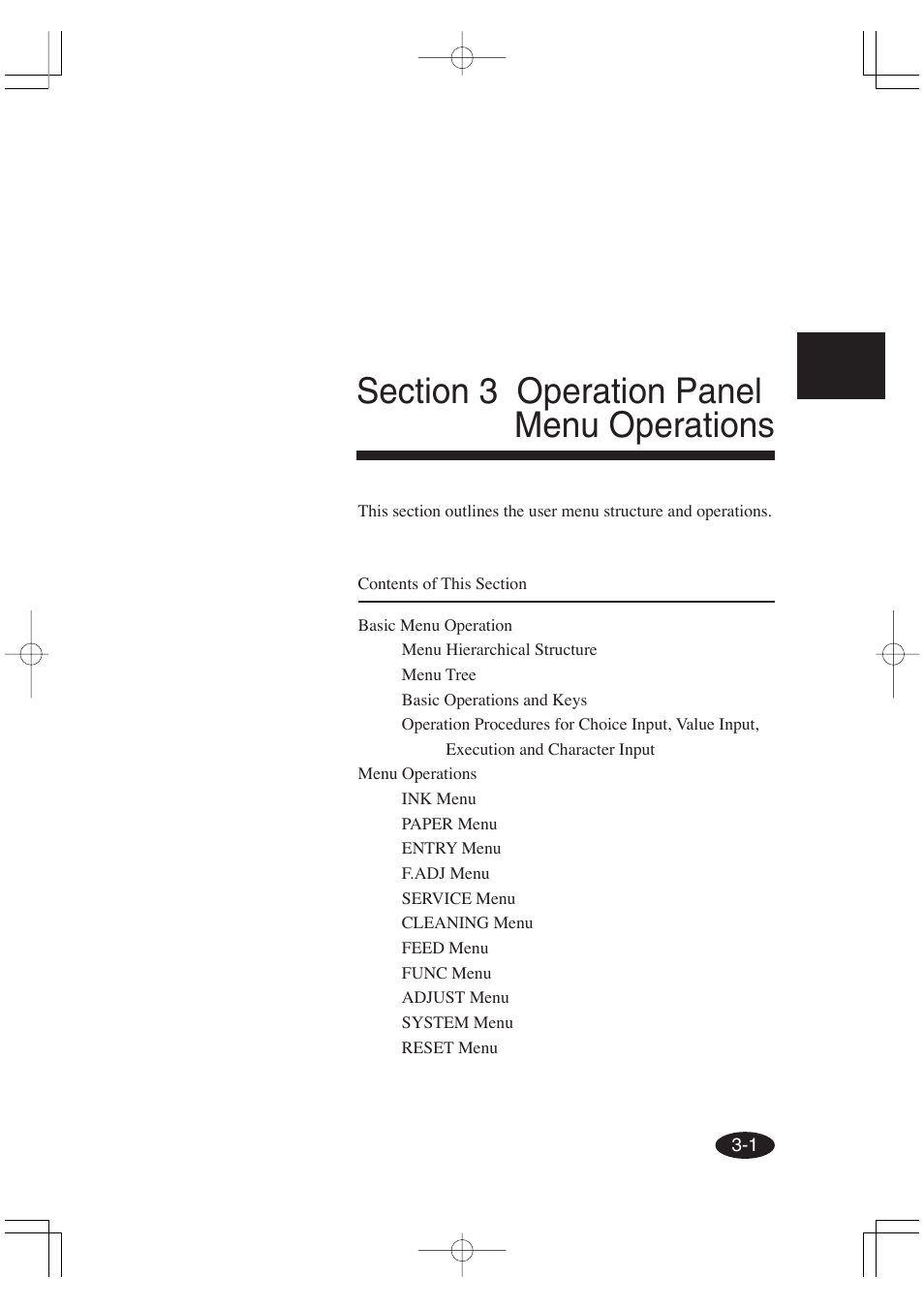 Section 3 operation panel | Seiko Group OC CS 6060 IP-6600 User Manual | Page 105 / 180