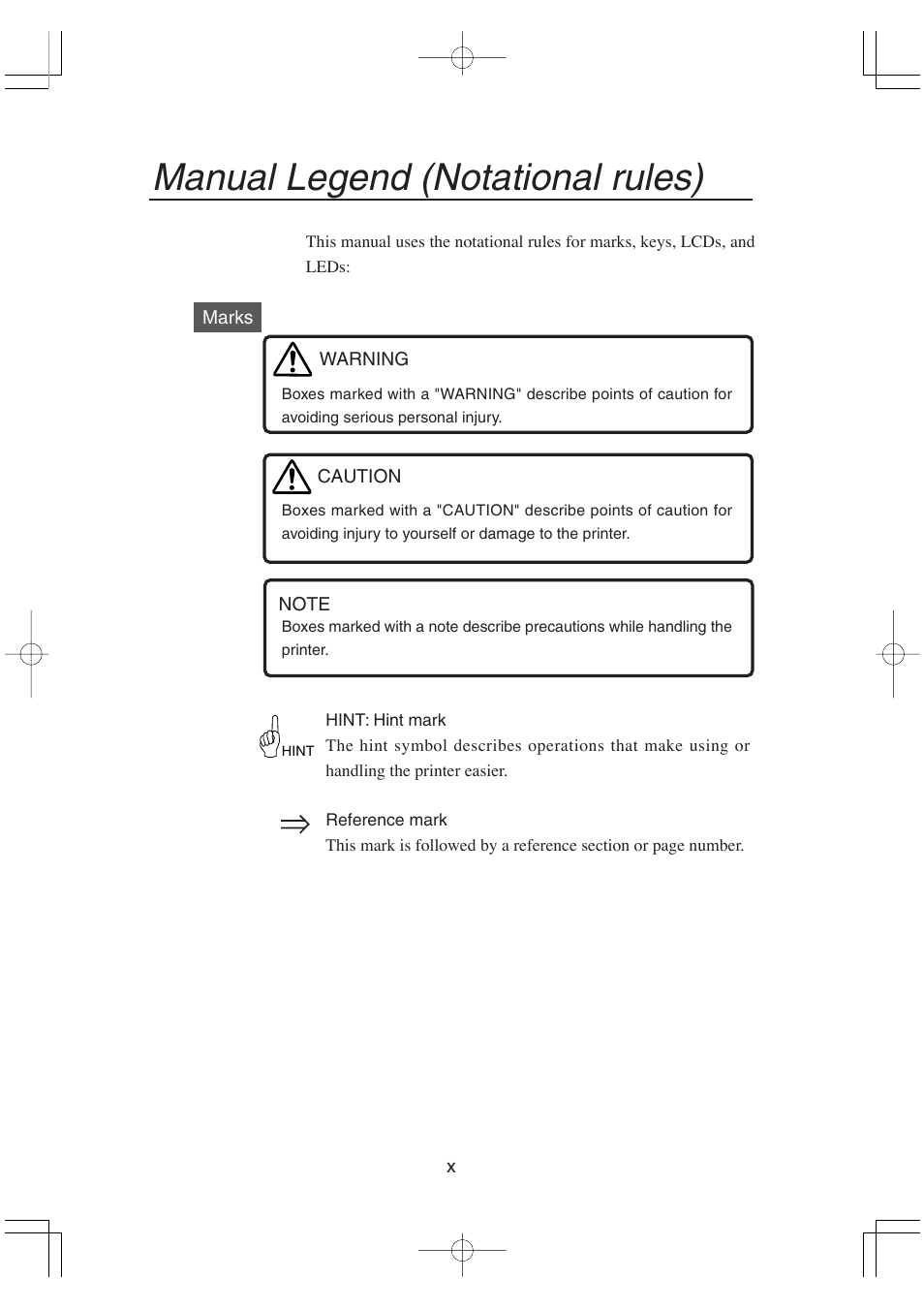 Manual legend (notational rules) | Seiko Group OC CS 6060 IP-6600 User Manual | Page 14 / 180