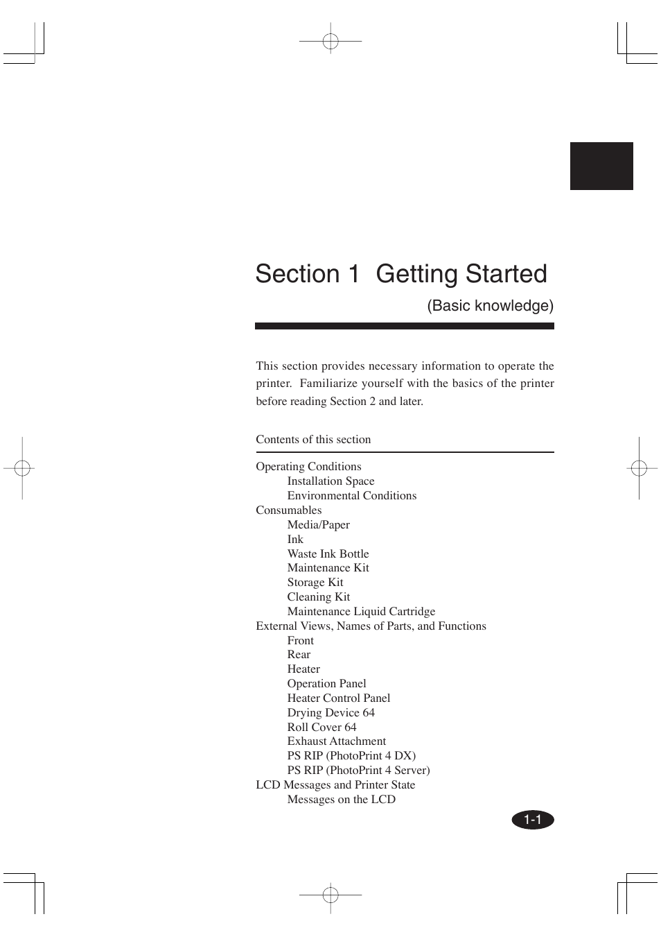 Section 1 getting started | Seiko Group OC CS 6060 IP-6600 User Manual | Page 21 / 180