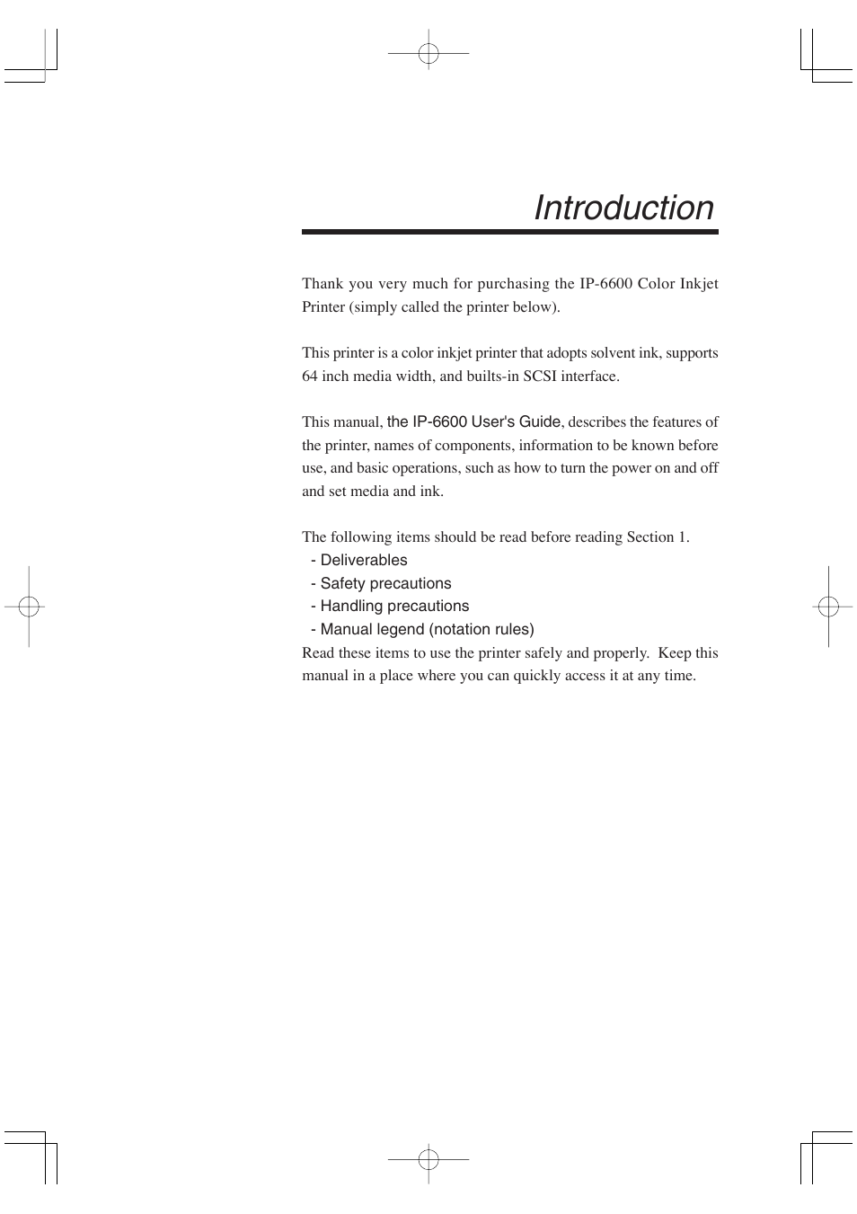 Introduction | Seiko Group OC CS 6060 IP-6600 User Manual | Page 3 / 180