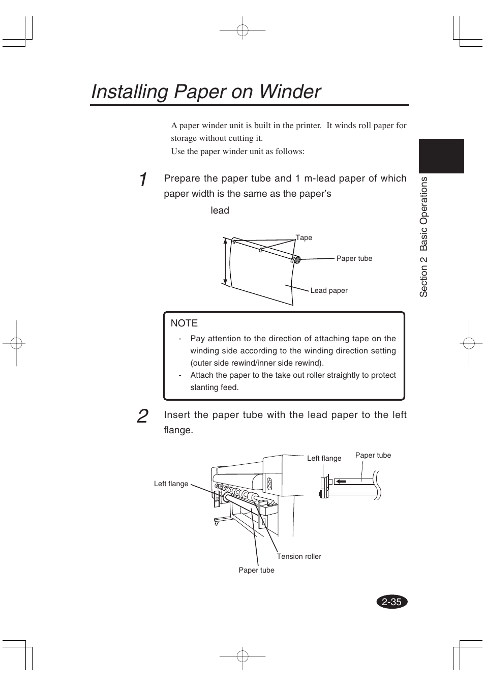 Installing paper on winder | Seiko Group OC CS 6060 IP-6600 User Manual | Page 79 / 180