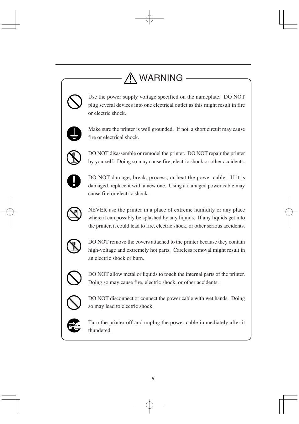 Warning | Seiko Group OC CS 6060 IP-6600 User Manual | Page 9 / 180