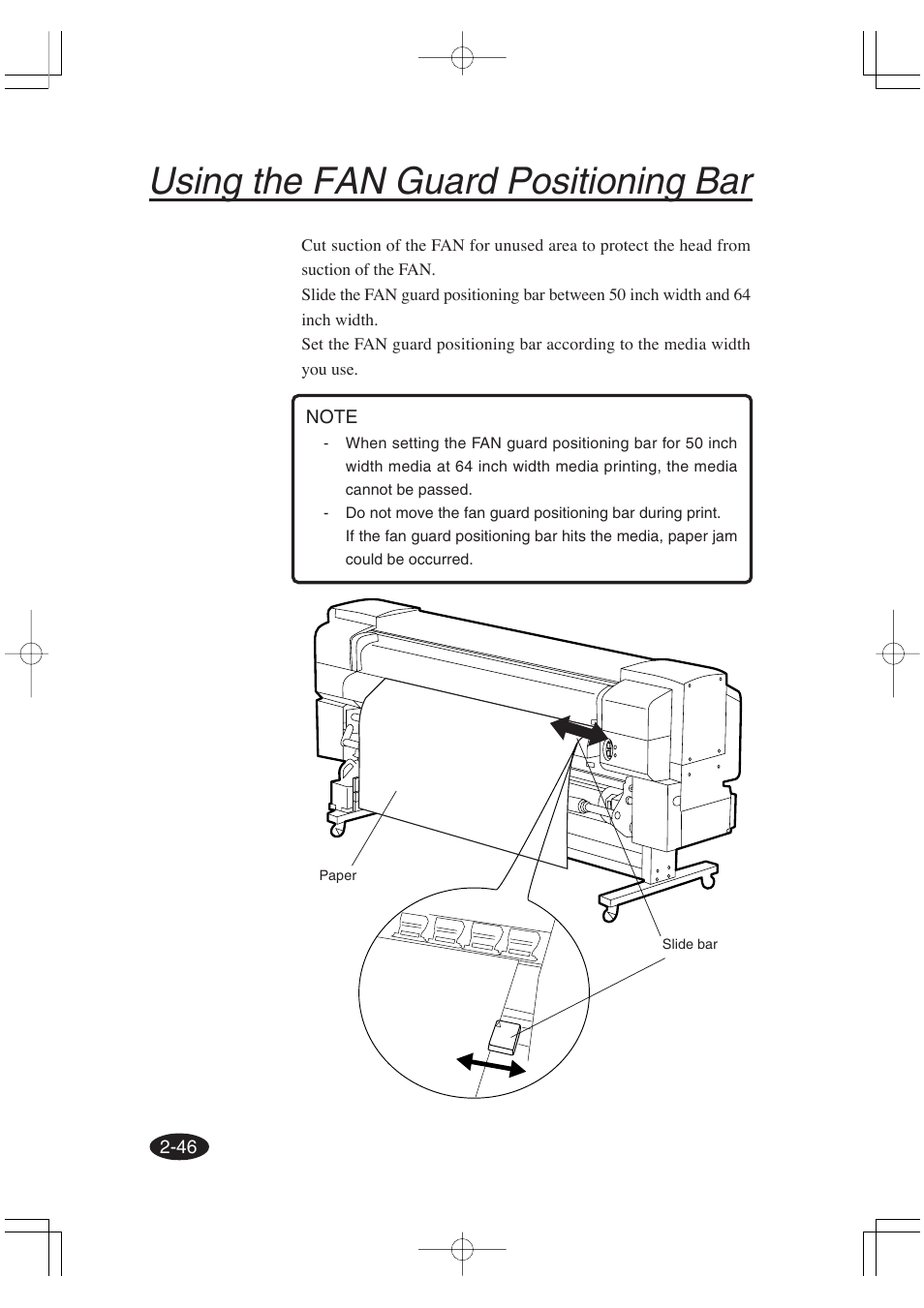 Using the fan guard positioning bar | Seiko Group OC CS 6060 IP-6600 User Manual | Page 90 / 180