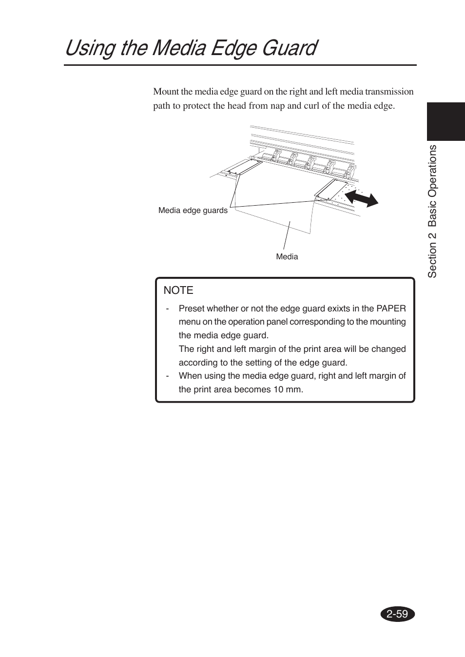 Using the media edge guard | Seiko Group SII IP-6600 User Manual | Page 103 / 197