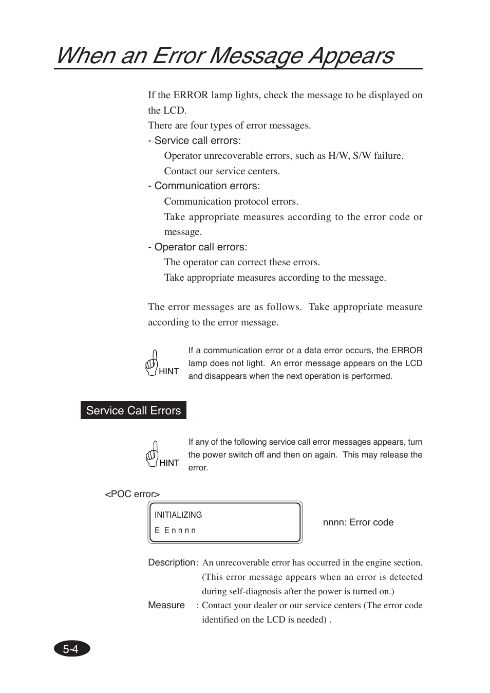 When an error message appears | Seiko Group SII IP-6600 User Manual | Page 183 / 197
