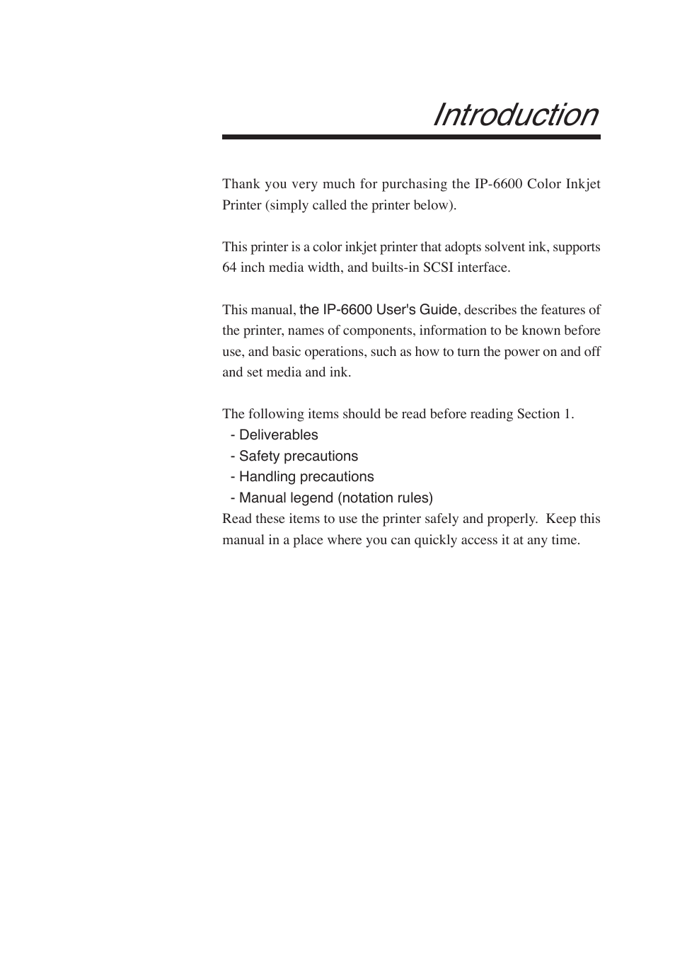 Introduction | Seiko Group SII IP-6600 User Manual | Page 3 / 197