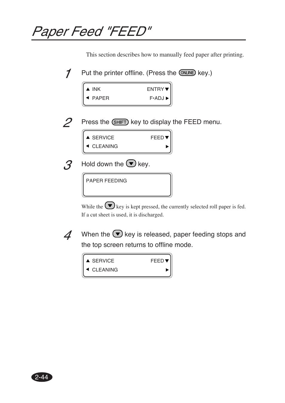 Paper feed "feed | Seiko Group SII IP-6600 User Manual | Page 88 / 197