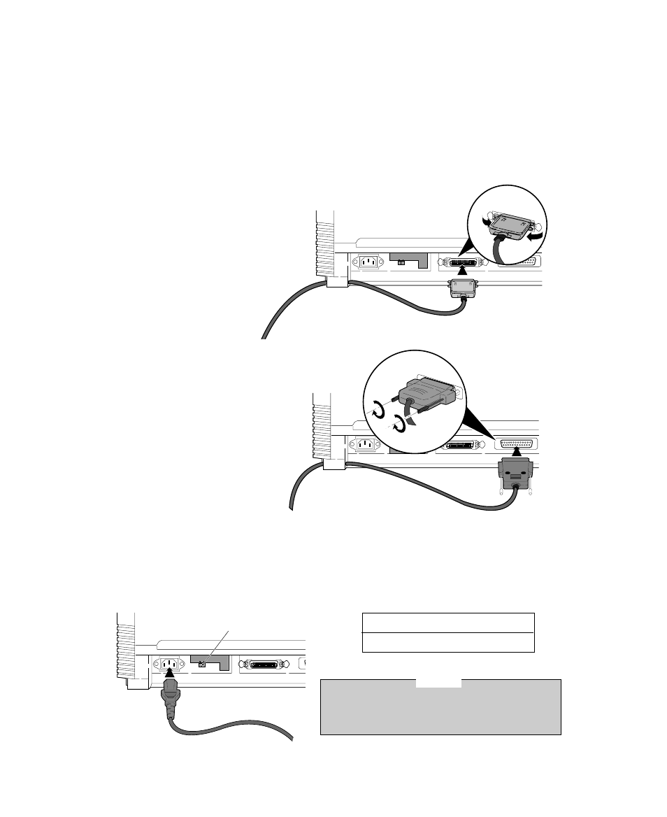 Connecting the computer, Connecting the power cord 2, Voltage selector | Setting up | Seiko Group BP-6000 User Manual | Page 19 / 114