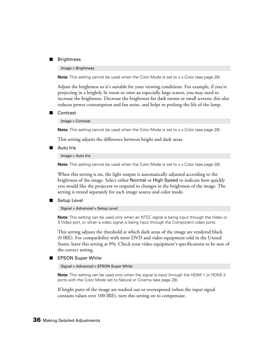 Seiko Group POWERLITE 8345 User Manual | Page 36 / 76