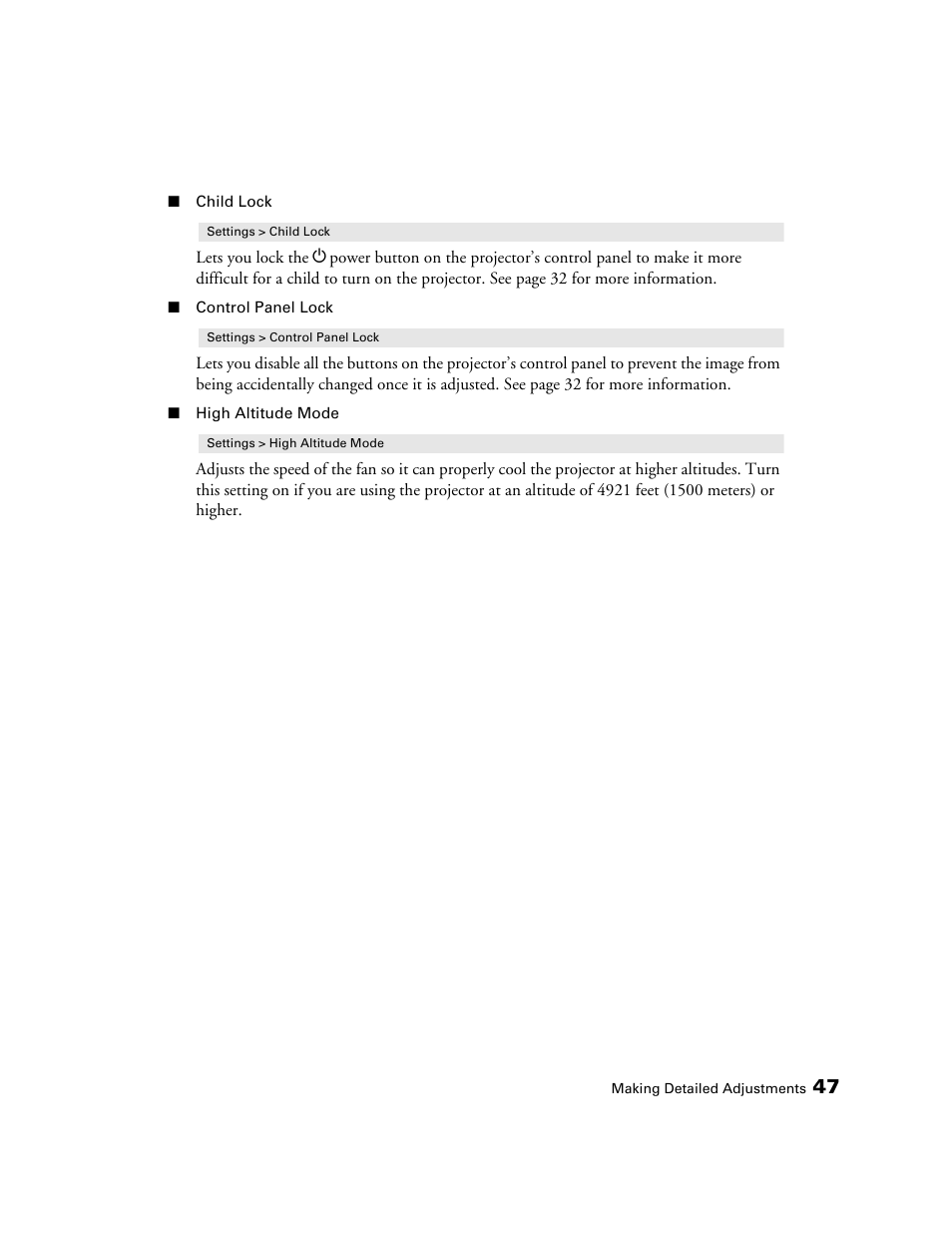 Seiko Group POWERLITE 8345 User Manual | Page 47 / 76