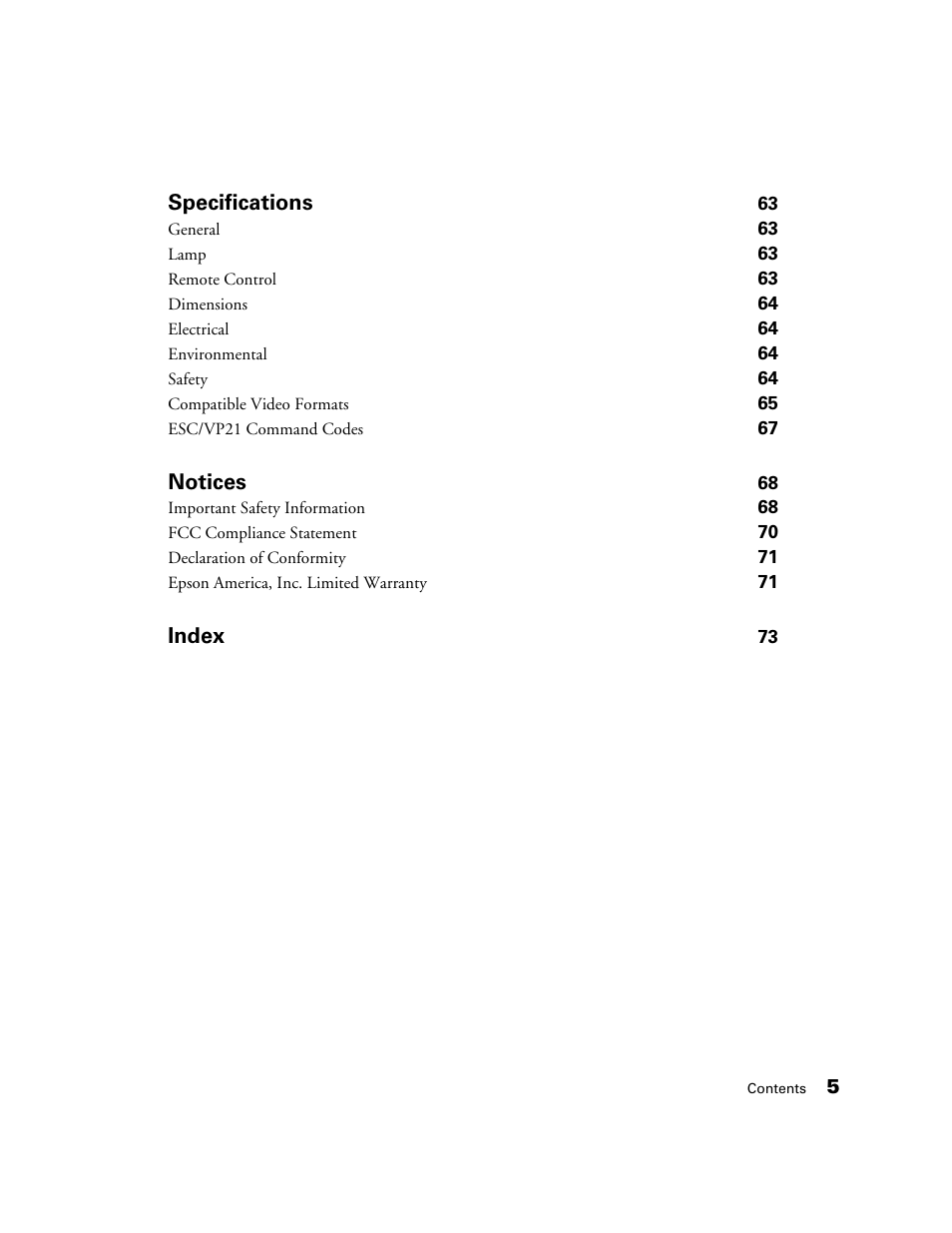 Seiko Group POWERLITE 8345 User Manual | Page 5 / 76