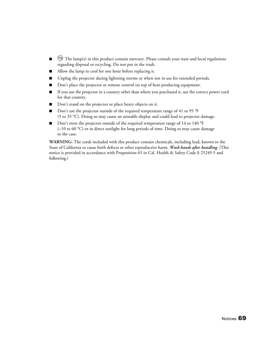 Seiko Group POWERLITE 8345 User Manual | Page 69 / 76