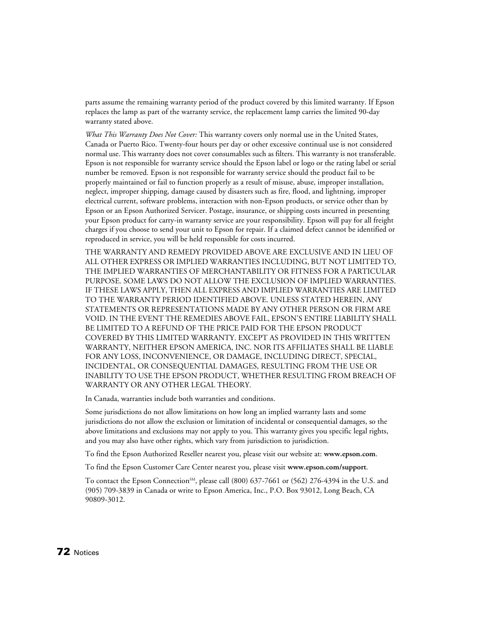 Seiko Group POWERLITE 8345 User Manual | Page 72 / 76