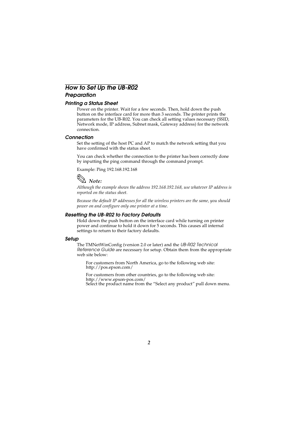 How to set up the ub-r02 | Seiko Group UB-R02 User Manual | Page 2 / 4