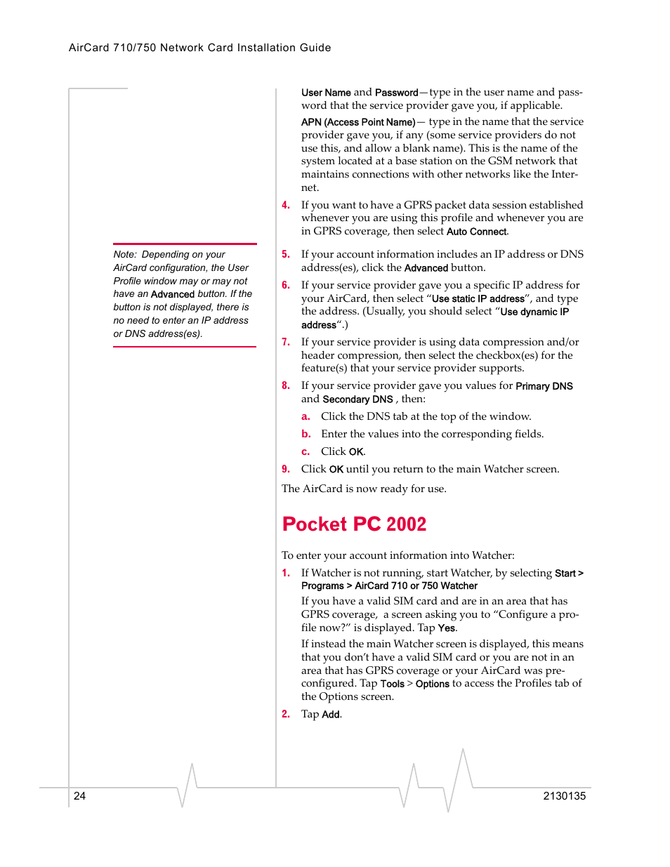 Pocket pc 2002 | Sierra Wireless AirCard 710 User Manual | Page 32 / 54