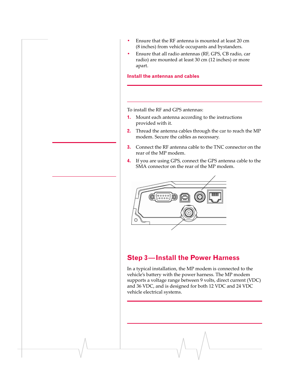 Step 3—install the power harness, Step 3—install the power harness | Sierra Wireless MP 875 User Manual | Page 26 / 68