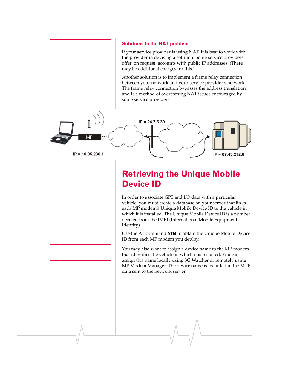 Retrieving the unique mobile device id, Retrieving the unique, Mobile device id | Sierra Wireless MP 875 User Manual | Page 56 / 68