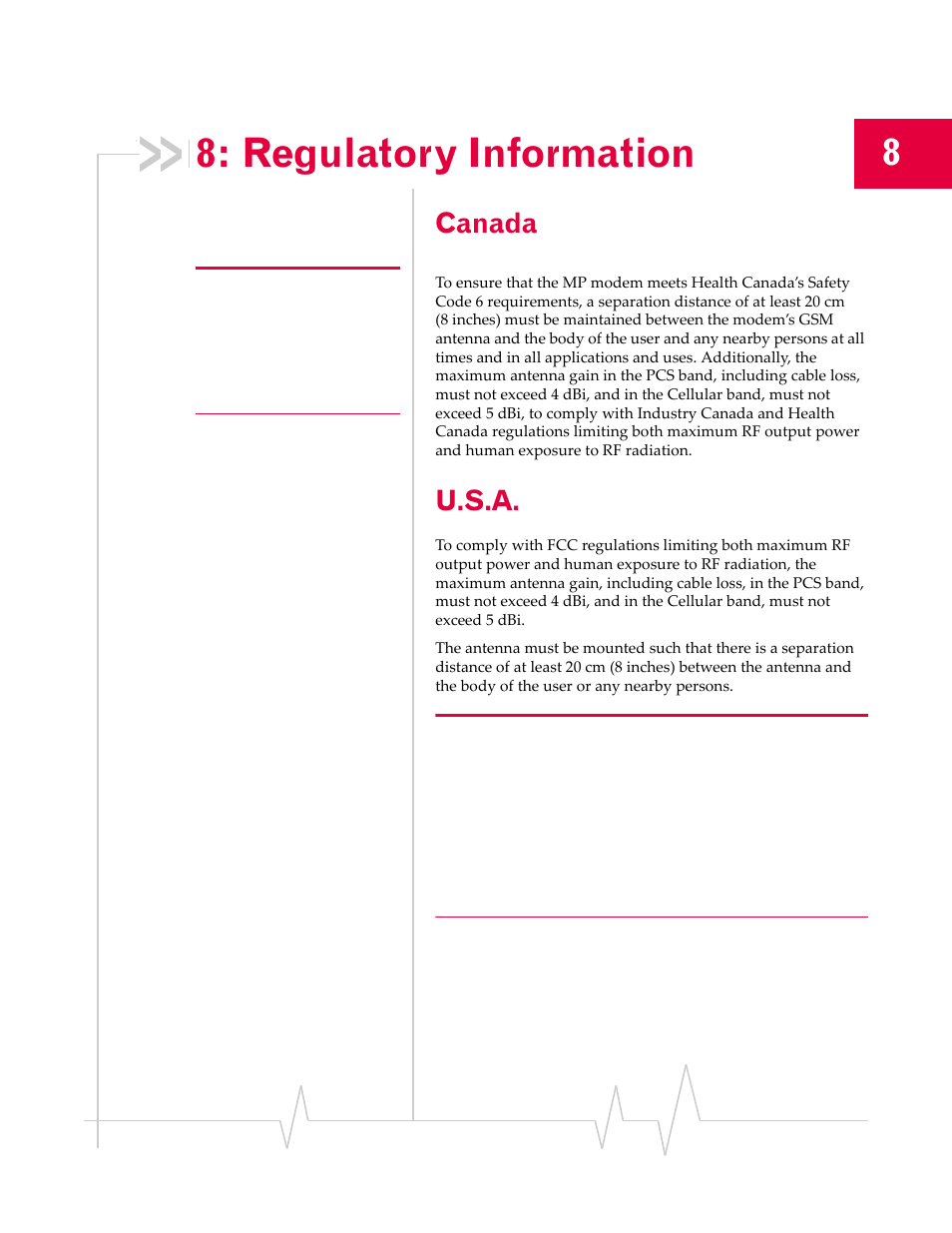 Regulatory information, Canada, U.s.a | Sierra Wireless MP 875 User Manual | Page 63 / 68