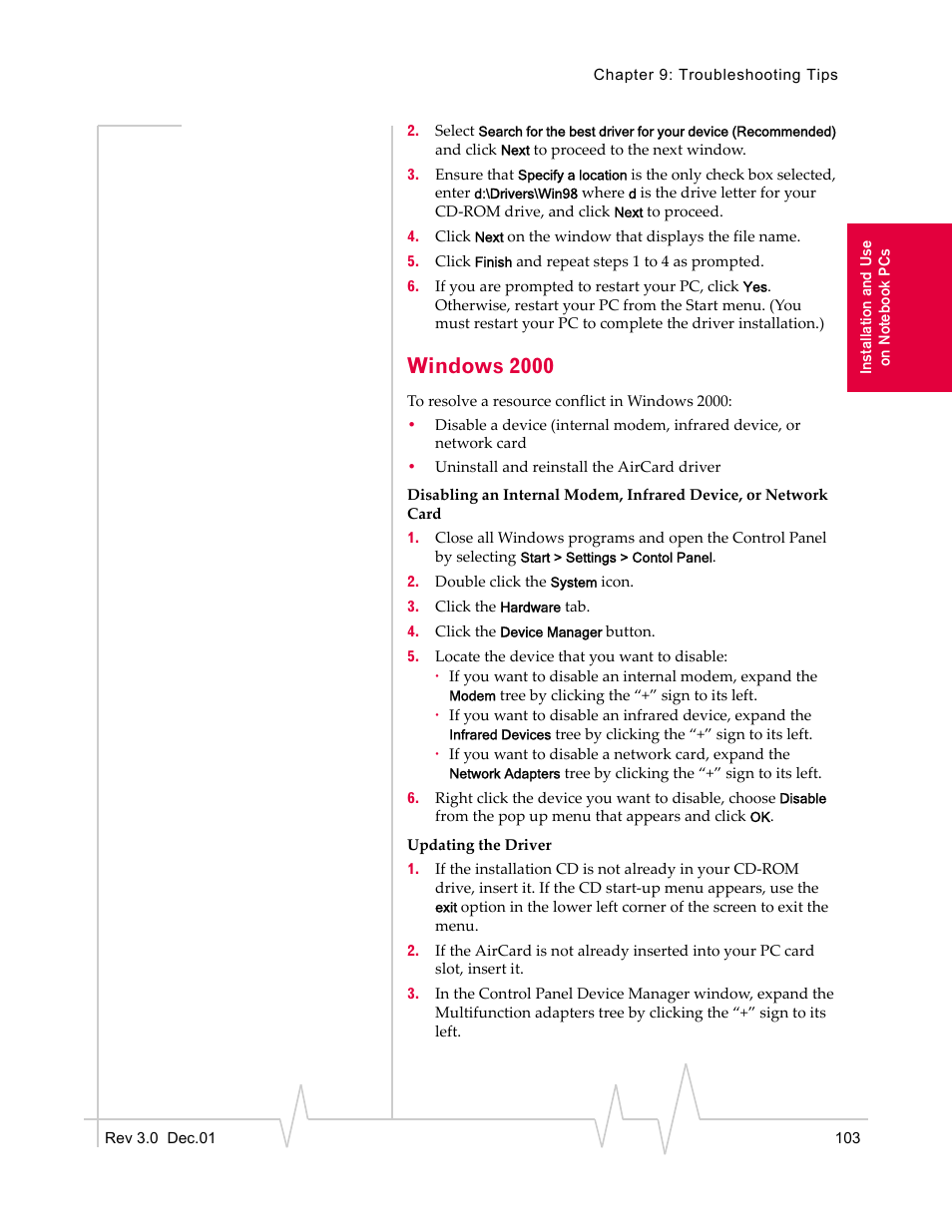 Windows 2000 | Sierra Wireless AirCard 555 User Manual | Page 103 / 192