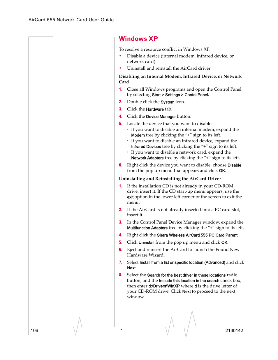Windows xp | Sierra Wireless AirCard 555 User Manual | Page 106 / 192