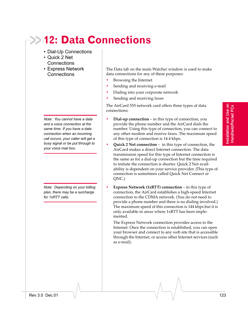Data connections | Sierra Wireless AirCard 555 User Manual | Page 125 / 192