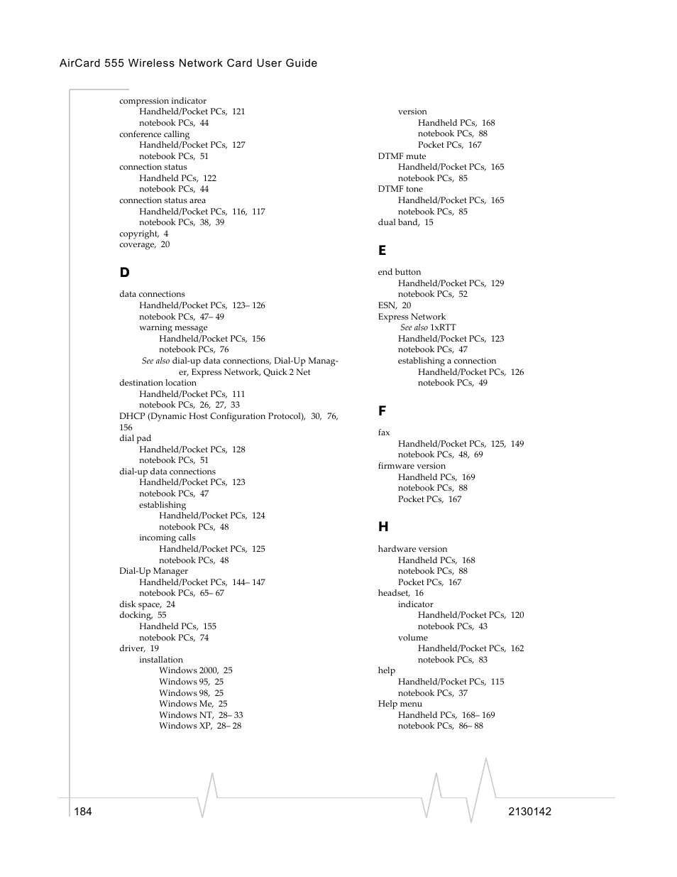 Sierra Wireless AirCard 555 User Manual | Page 186 / 192