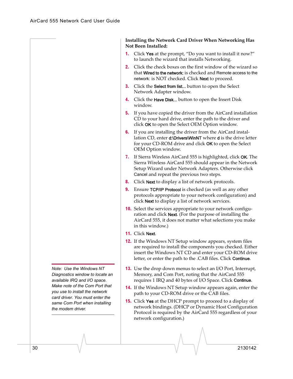 Sierra Wireless AirCard 555 User Manual | Page 30 / 192
