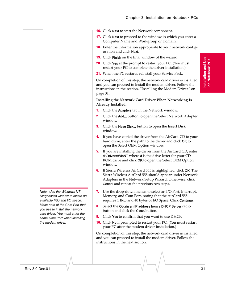 Sierra Wireless AirCard 555 User Manual | Page 31 / 192