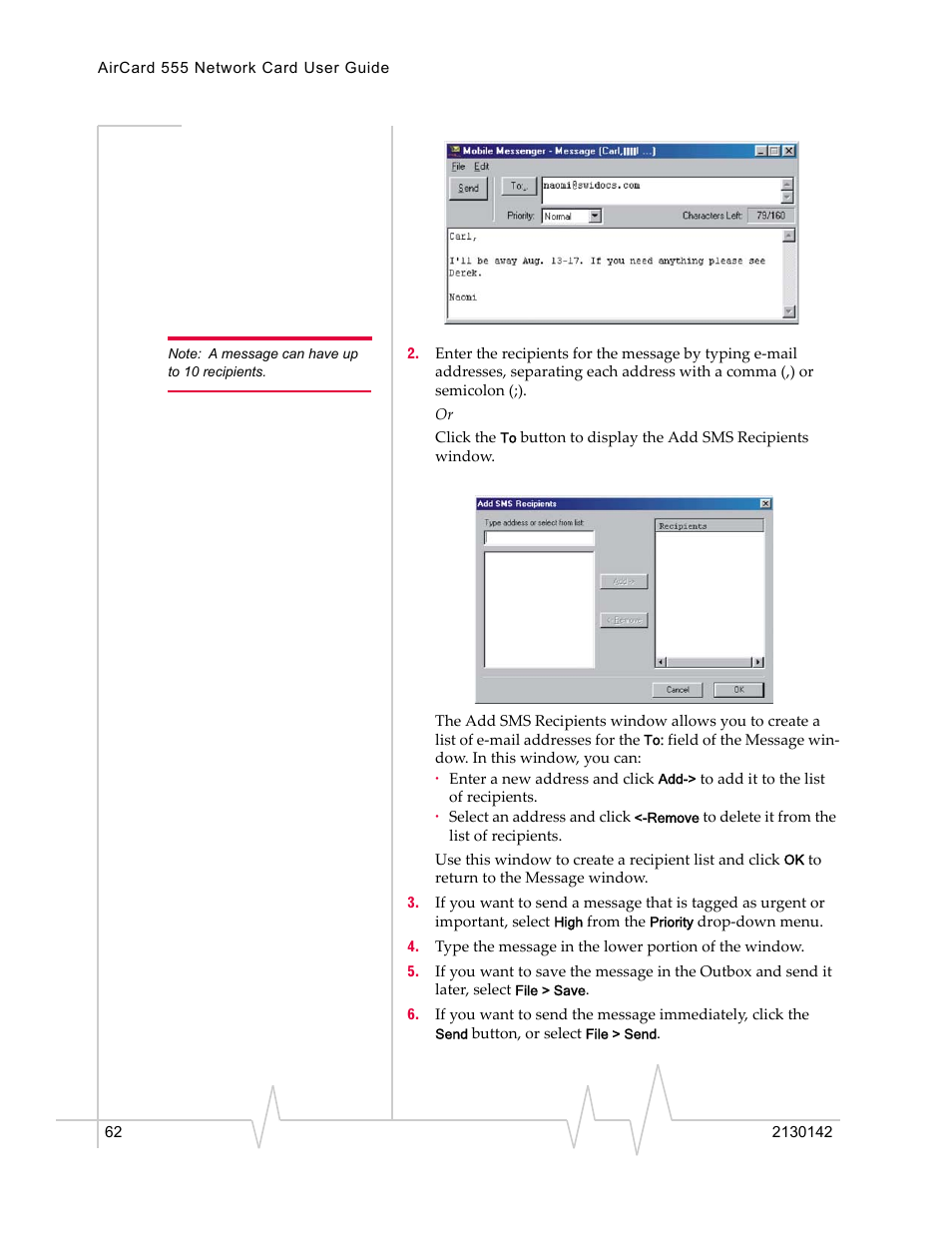 Sierra Wireless AirCard 555 User Manual | Page 62 / 192