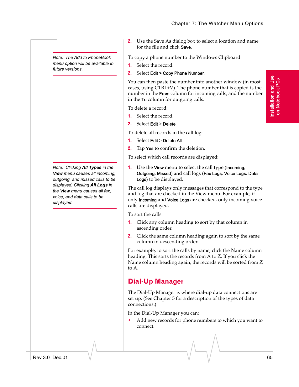 Dial-up manager | Sierra Wireless AirCard 555 User Manual | Page 65 / 192