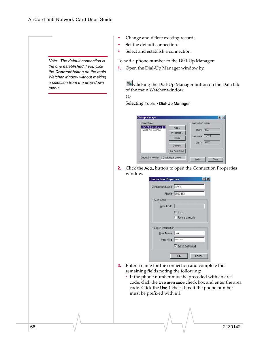 Sierra Wireless AirCard 555 User Manual | Page 66 / 192
