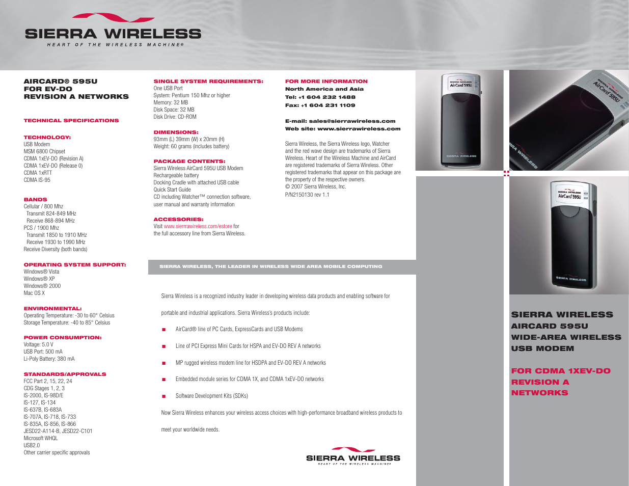 Sierra Wireless AIRCARD 595U User Manual | Page 2 / 2