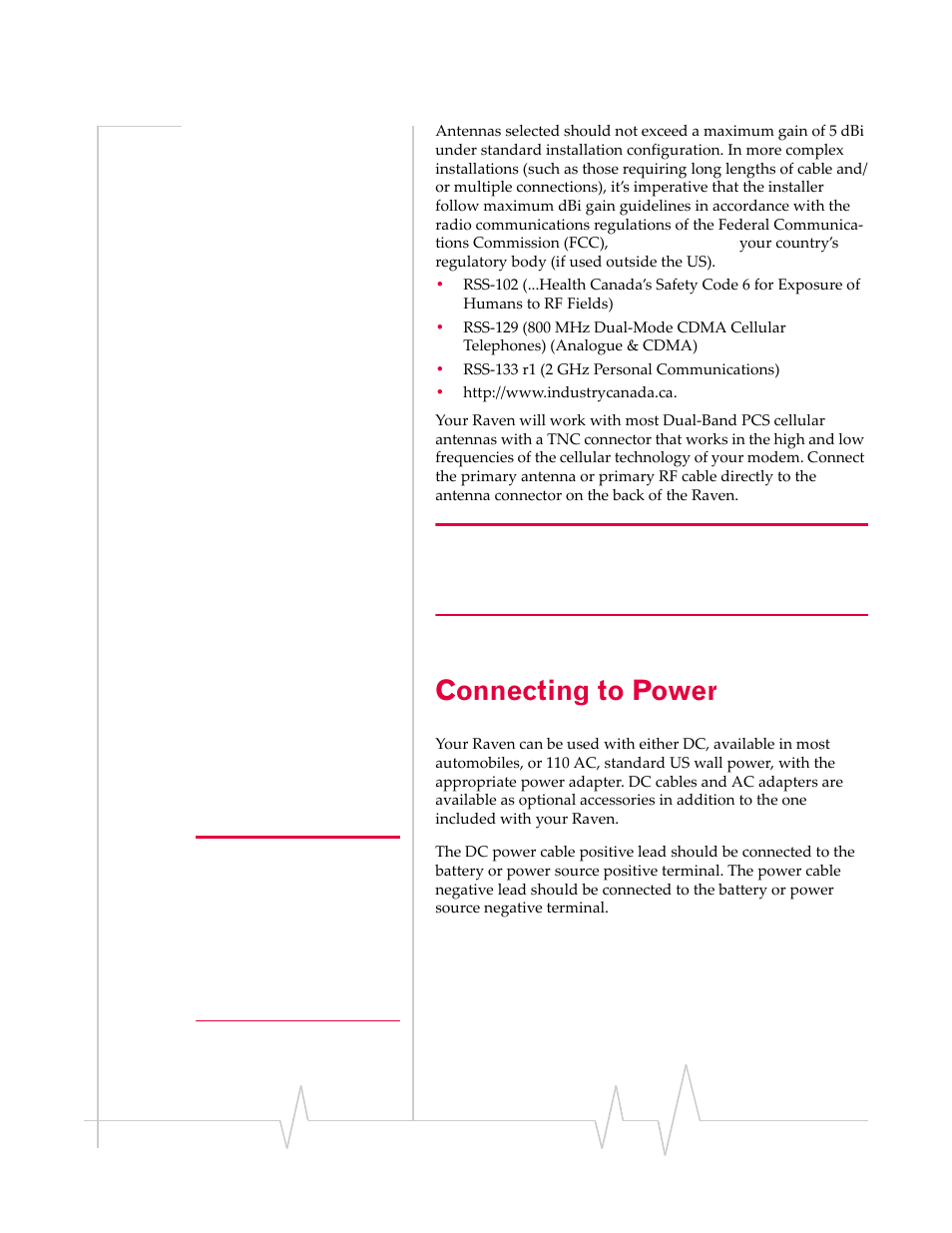 Connecting to power | Sierra Wireless RAVEN 20070914 User Manual | Page 37 / 171